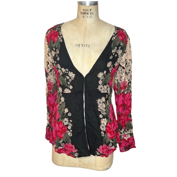 Free People EUC Size M Mikayla Twilight Combo Blouse - Picture 5 of 13